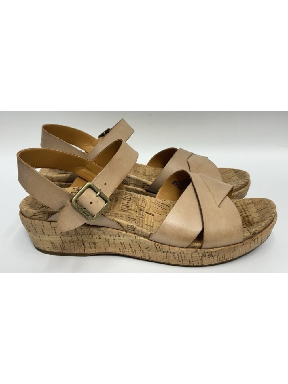 KORK EASE Myrna 2.0 Sandals Womens 10 Tan Leather Strappy Cross Band MSRP $145